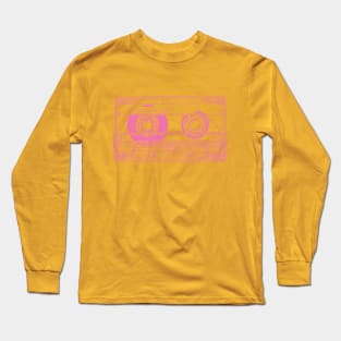 Cassette Tape ( Blush Red Lines) Analog / Music Long Sleeve T-Shirt